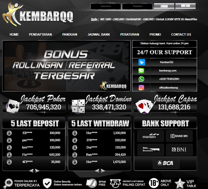 JACKPOT BERMAIN DOMINO99 DI KEMBARQQ Selamat kepada member dengan ID “ Hor